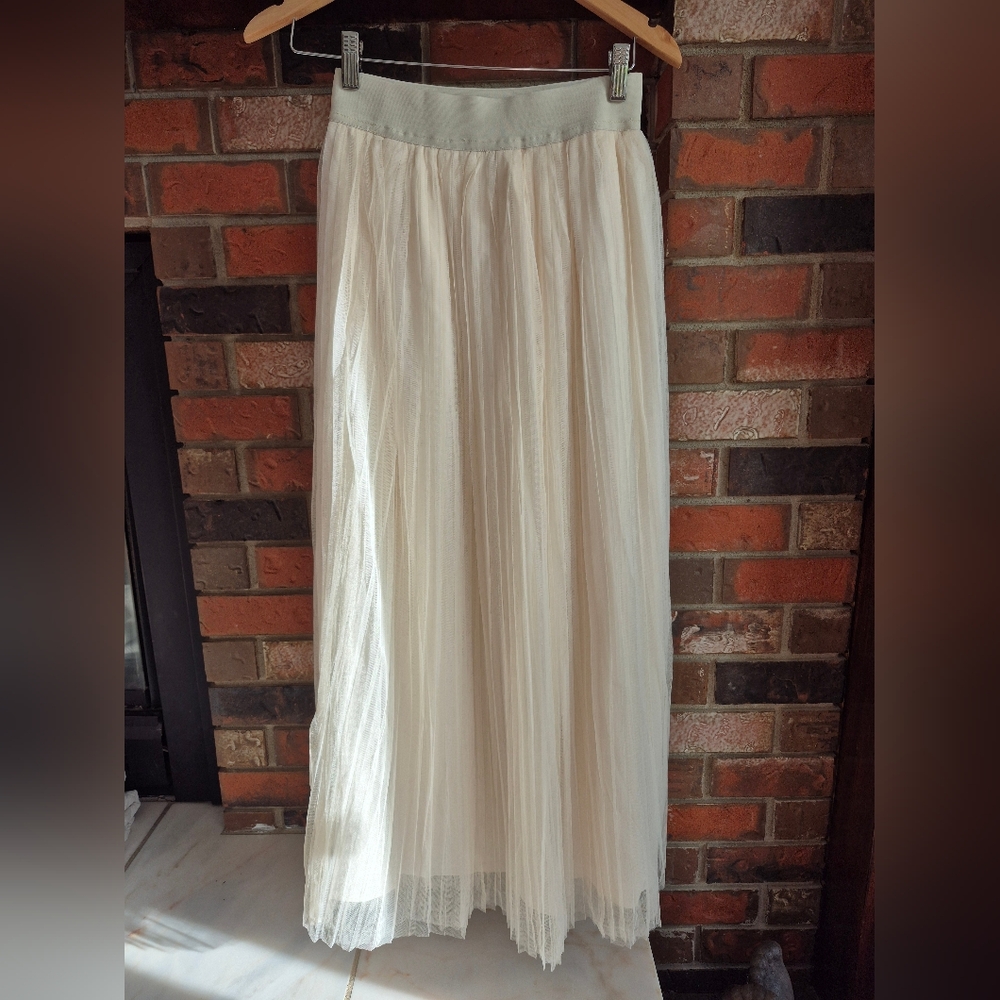White Cream Tulle Skirt